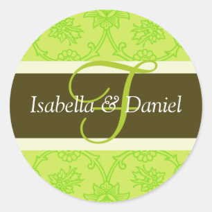 Sticker Rond F Monogrammes Pour Les Sceaux Faire-part de mariag