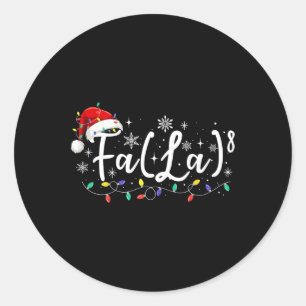Sticker Rond Fa (la)8 Funky Christmas Père Noël Fa La Math Ense