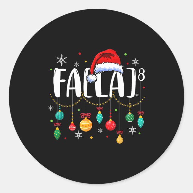 Sticker Rond Fa (la) 8 Noël drôle Santa Fa La Prof de Maths (Devant)