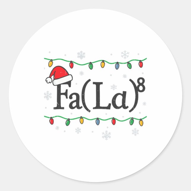 Sticker Rond Fa (la) 8 Prof de maths drôle de Noël Sweat Ugly (Devant)