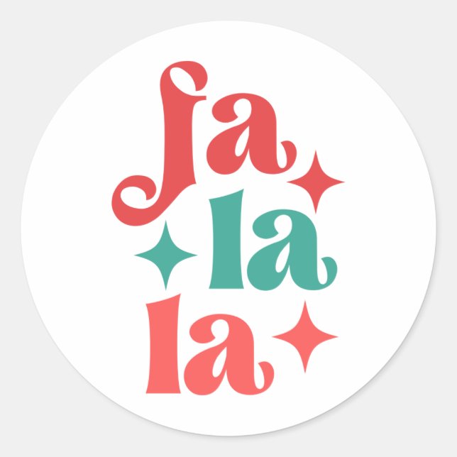 Sticker Rond Fa La La - Festive vacances Typographie Design (Devant)