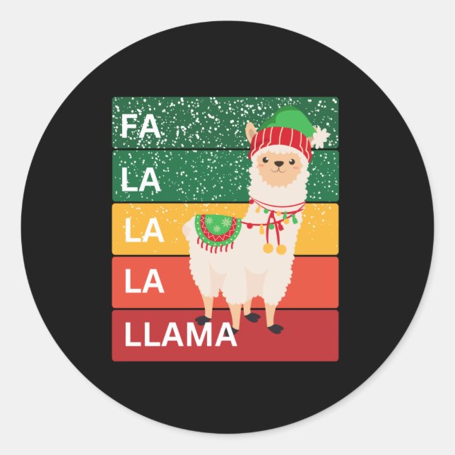 STICKER ROND FA LA LA LA LAMA (Devant)