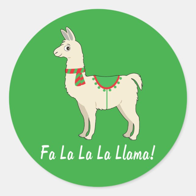 Sticker Rond Fa La La Llama ! (Devant)