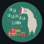 Sticker Rond Fa La Llama Chemise - Llama Christmas<br><div class="desc">Fa La Llama Chemise - Llama Christmas</div>
