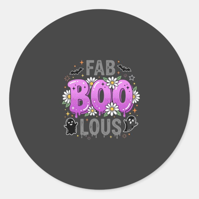 Sticker Rond Fab Boo Lous modèle de fantôme d'Halloween_1 (Devant)