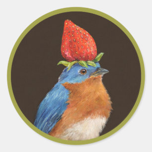 Sticker Rond Fabian l'autocollant des oiseaux bleus