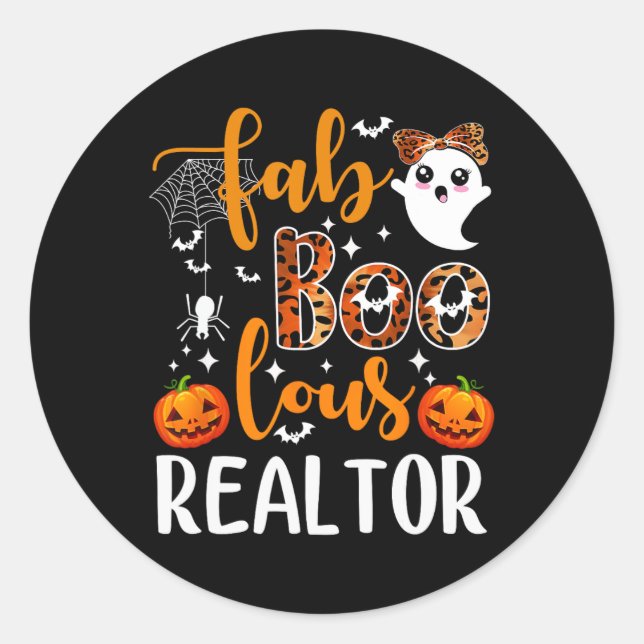 Sticker Rond Faboolly Realtor Halloween Realtor Immobilier Ag (Devant)