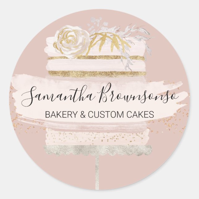 Sticker Rond Fabricant de gâteau de mariage à domicile (Devant)