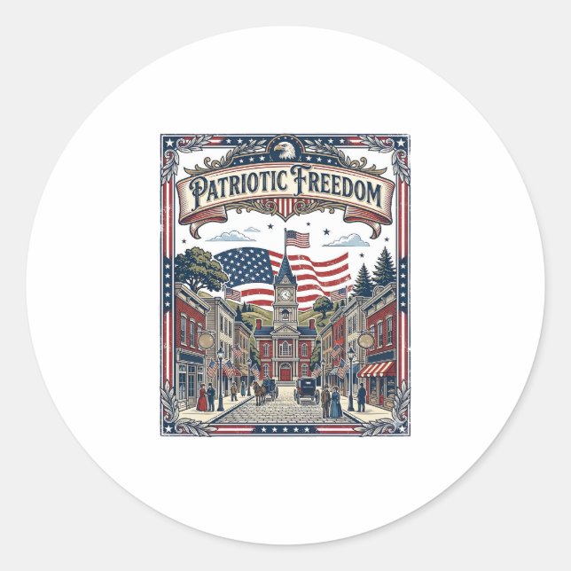Sticker Rond Fabricant de Savon Patriotique (Devant)