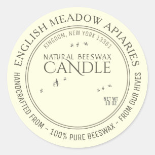 Sticker Rond Fabriqué à la main à partir de notre ruche 100% ci