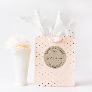 Sticker Rond Fabriqué à la main Avec amour élégant script kraft