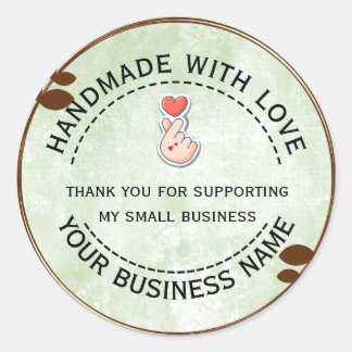 Sticker Rond fabriqué à la main avec amour | merci de soutenir