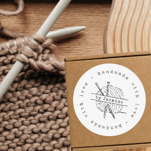 Sticker Rond Fabriqué à la main avec le noeud d'amour Petite en