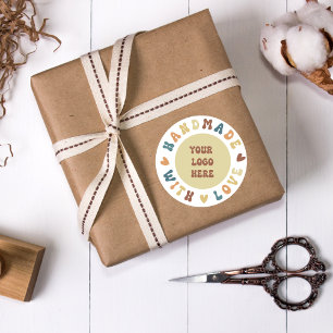 Sticker Rond Fabriqué à la main avec Logo-Personnalisé Love-Sup