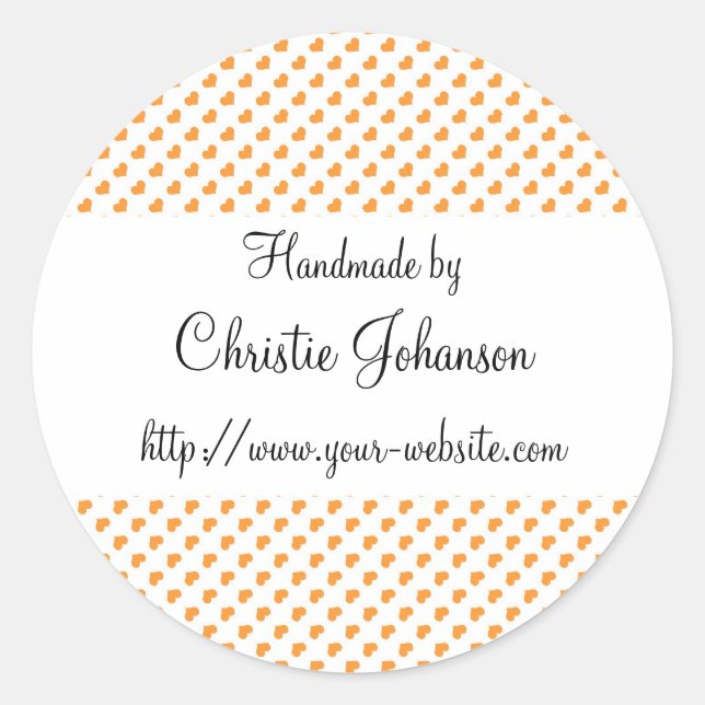 Sticker Rond Fabriqué à la main par - conception des coeurs (Devant)