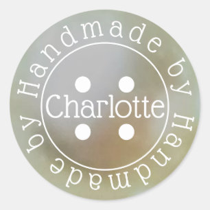 Sticker Rond Fabriqué à la main par couture bouton papier autoc