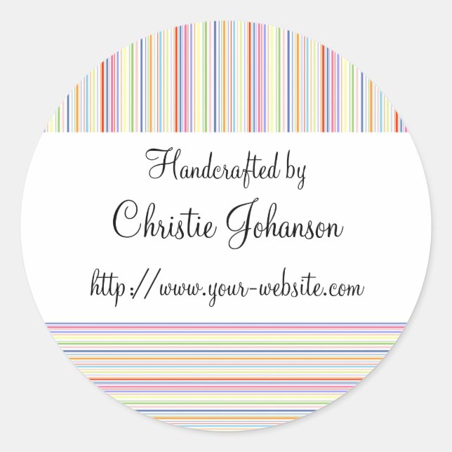 Sticker Rond Fabriqué à la main par - rayures (Devant)