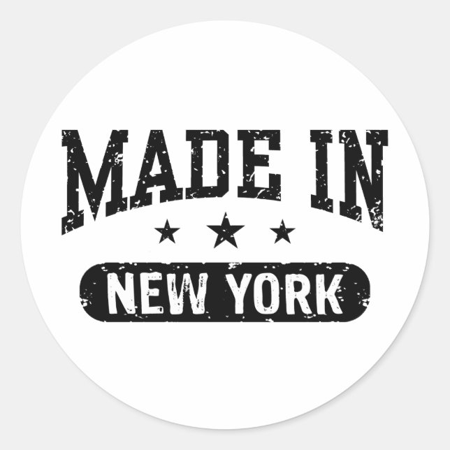 Sticker Rond Fabriqué à New York (Devant)