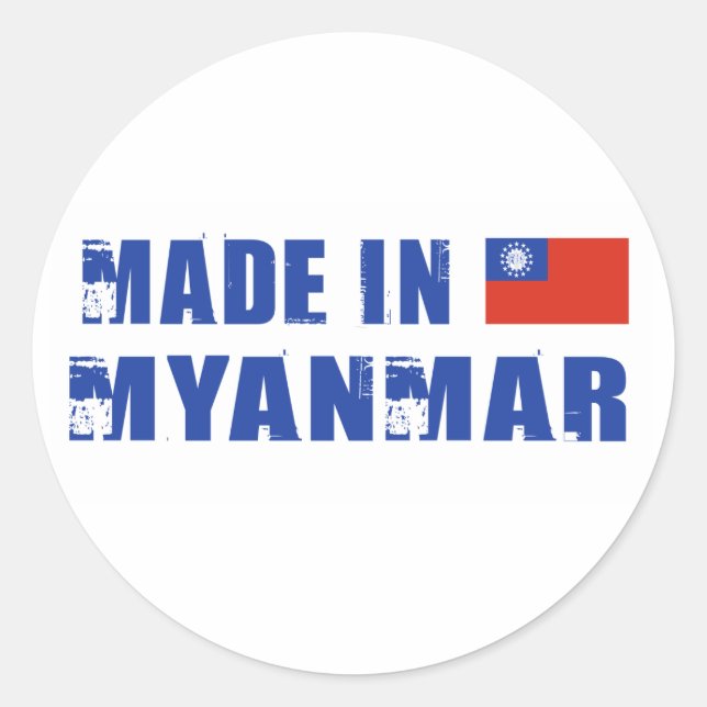 Sticker Rond Fabriqué au Myanmar (Devant)