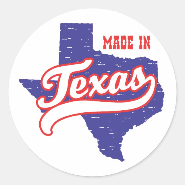 Sticker Rond Fabriqué au Texas (Devant)