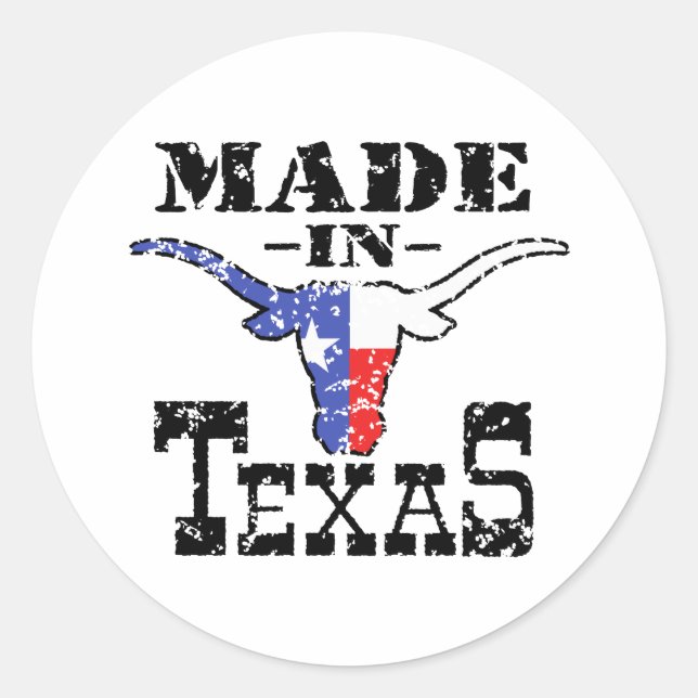 Sticker Rond Fabriqué au Texas (Devant)