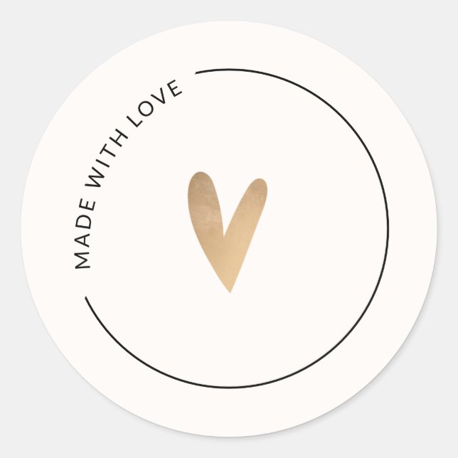 Sticker Rond Fabriqué avec amour (Devant)