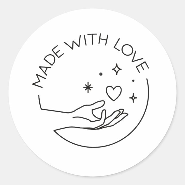 Sticker Rond Fabriqué avec amour (Devant)