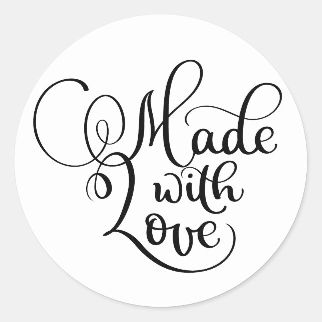 Sticker Rond Fabriqué avec amour (Devant)