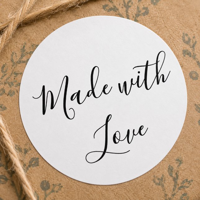 Sticker Rond Fabriqué avec Amour Artisanal (Made with Love Sticker)