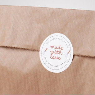 Sticker Rond Fabriqué avec amour boulangerie maison