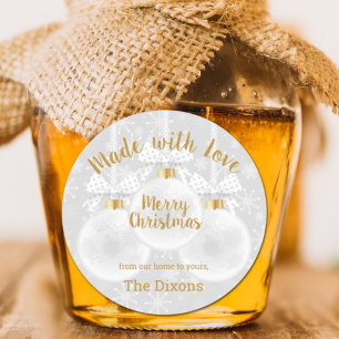 Sticker Rond Fabriqué avec amour Nourriture de Noël maison