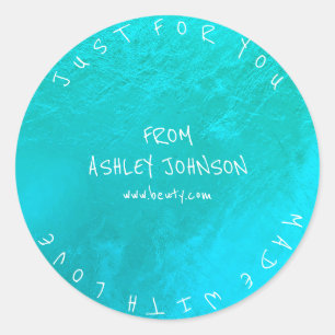 Sticker Rond Fabriqué Avec Amour Pour Vous Nom Blue Ocean Tiffa