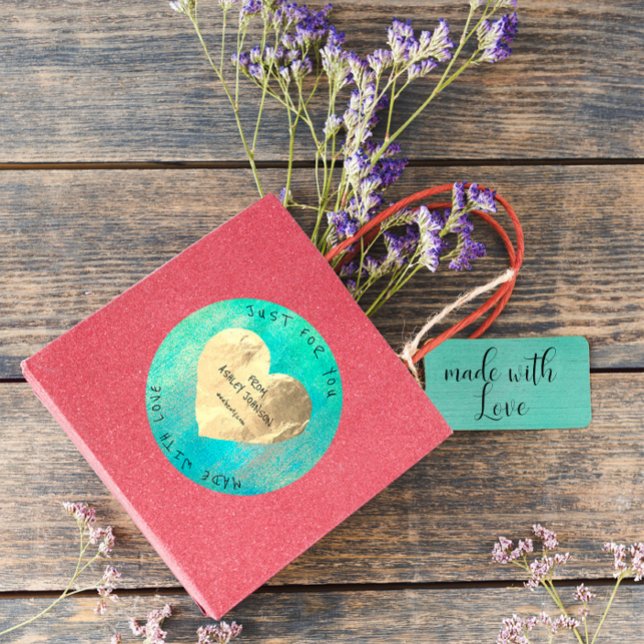 Sticker Rond Fabriqué Avec Amour Pour Vous Nom Ocean Tiffany Go (Créateur téléchargé)