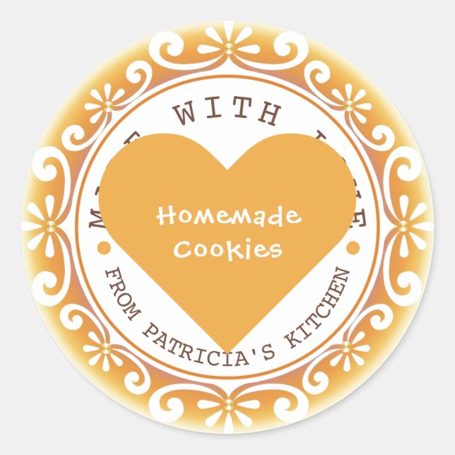 Sticker Rond Fabriqué Avec Des Biscuits Amoureux De La Cuisine  (Devant)