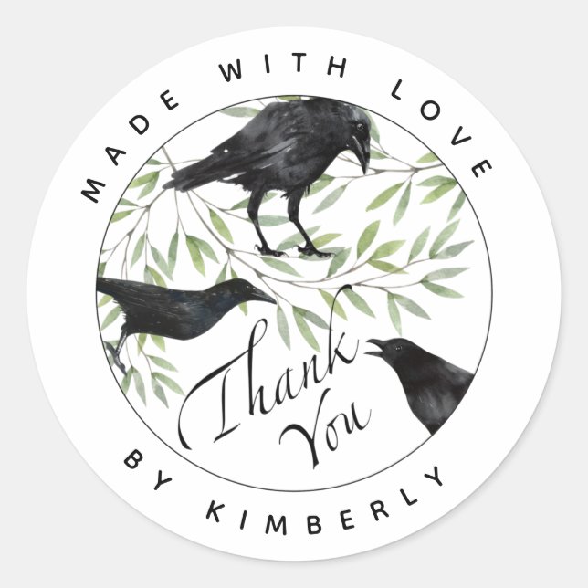 Sticker Rond Fabriqué avec le Merci d'amour (Devant)