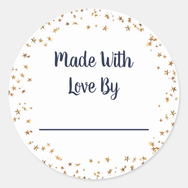 Sticker Rond Fabriqué avec l'étoile d'amour (Devant)