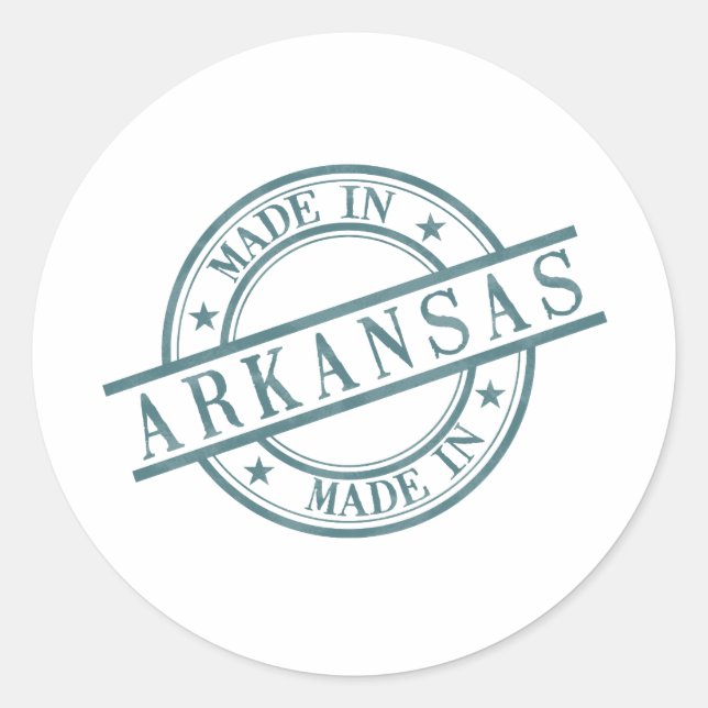 Sticker Rond Fabriqué dans l'Arkansas logo vert rond en caoutch (Devant)