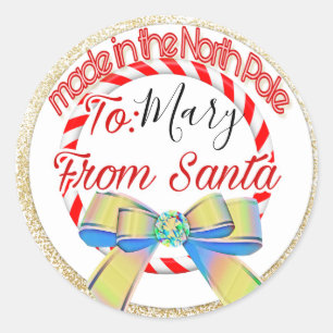 Sticker Rond Fabriqué dans le Pôle Nord Père Noël Noël