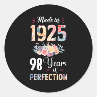 Sticker Rond Fabriqué En 1925 Floral 98 98E