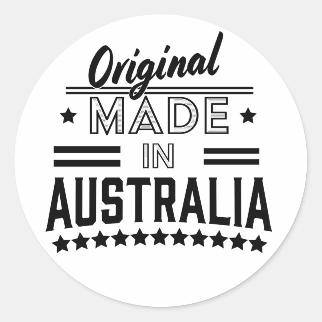 Sticker Rond Fabriqué en Australie (Devant)