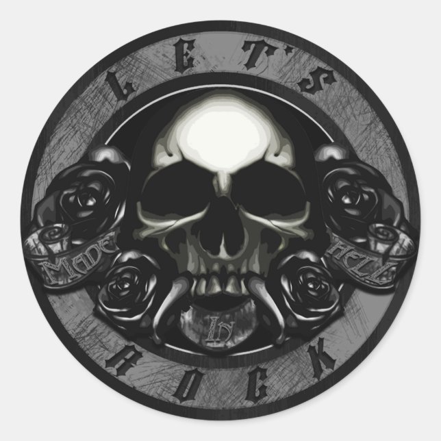 Sticker Rond Fabriqué en enfer (Devant)