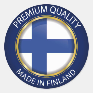 Sticker Rond Fabriqué en Finlande, Drapeau finlandais