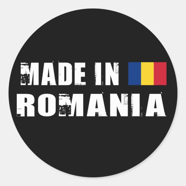 Sticker Rond Fabriqué en Roumanie (Devant)