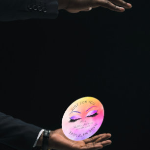 Sticker Rond Fabriqué Par Parties scintillant Lashes Beauté Gla