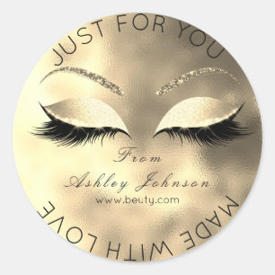 Sticker Rond Fabriqué Par Parties scintillant Lashes Beauty Gla