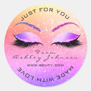 Sticker Rond Fabriqué Par Parties scintillant Lashes Beauty Omb