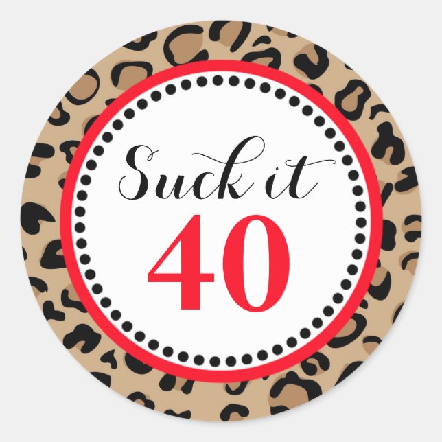 Sticker Rond Fabrique Quarty Leopard Anniversaire Sucker (Devant)
