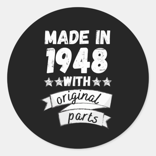 Sticker Rond fabriqués en 1948 avec des pièces d'origine, (Devant)