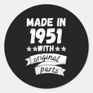 Sticker Rond fabriqués en 1951 avec pièces d'origine,