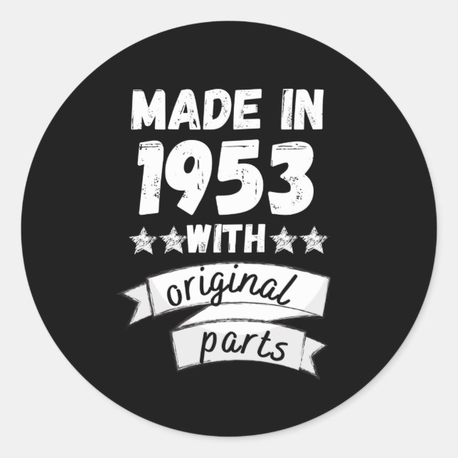Sticker Rond fabriqués en 1953 avec des pièces d'origine, (Devant)